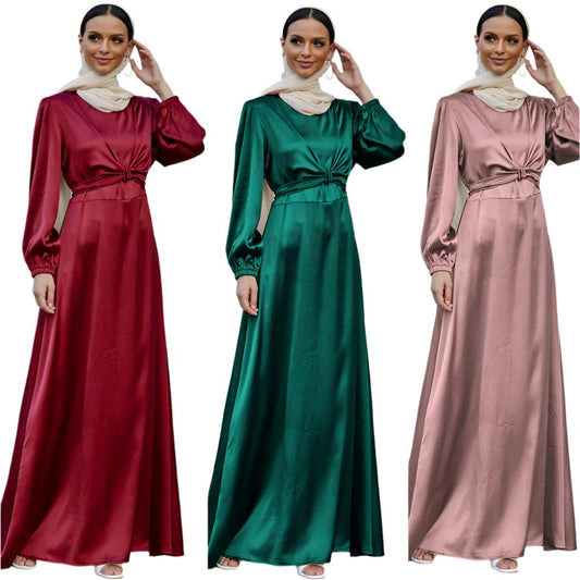 Satin Waist Tie Dresses