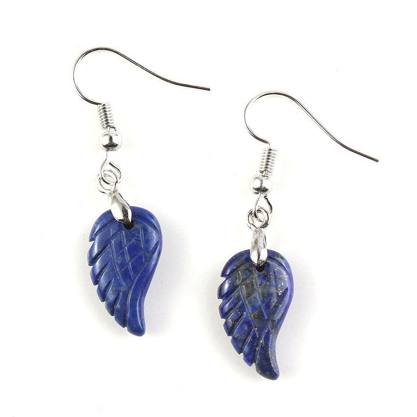 Natural crystal wings earrings