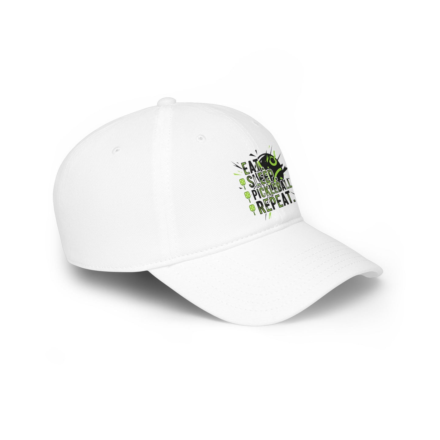 "Eat, Sleep, Pickleball, Repeat" Baseball Cap - Low Profile