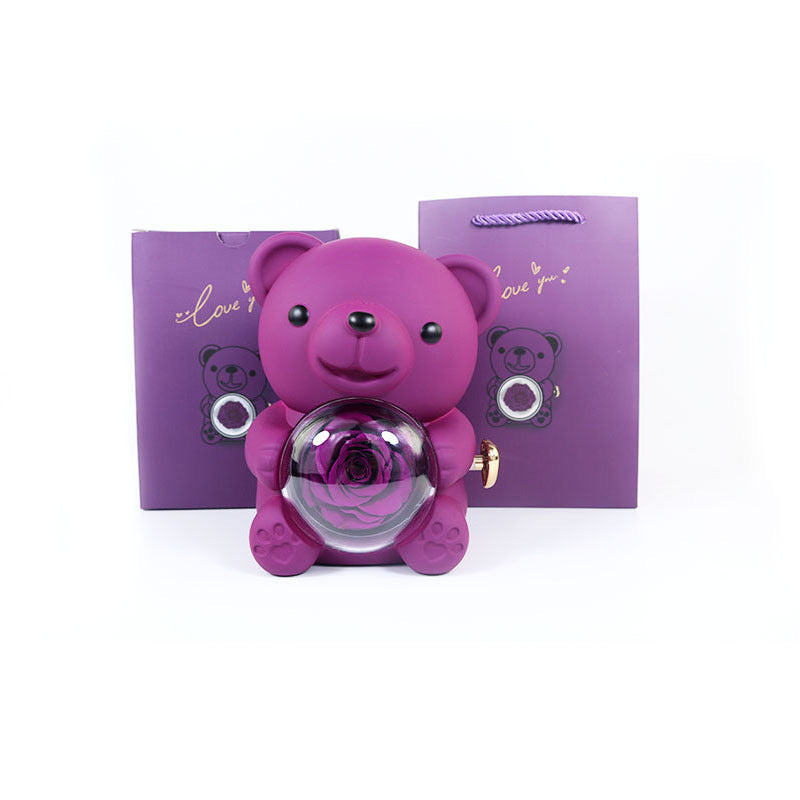 Eternal Rose Teddy Bear Gifts Box