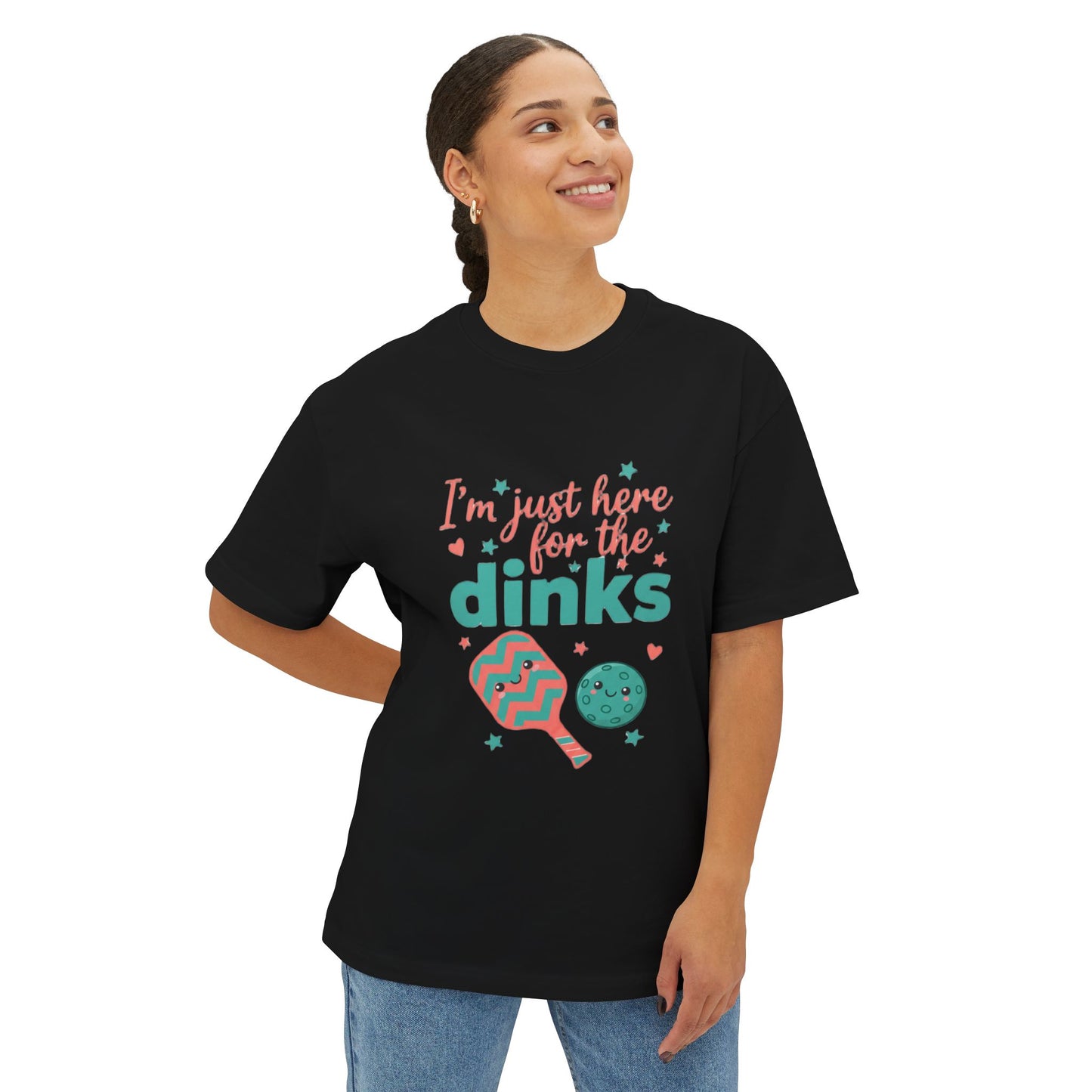 "I'm Just Here for the Dinks" Unisex Oversized Boxy Tee