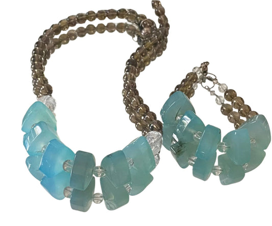 Aqua Chalcedony Gemstone Set - TTP