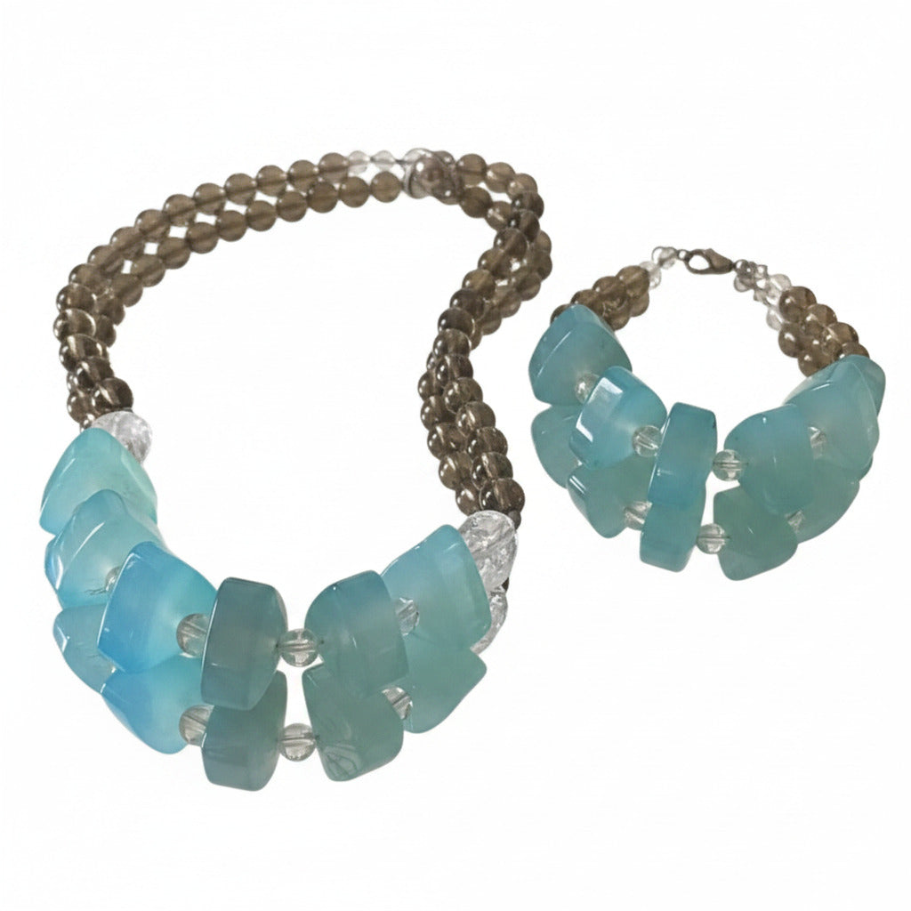 An Aqua Chalcedony Gemstone Set - TTP
