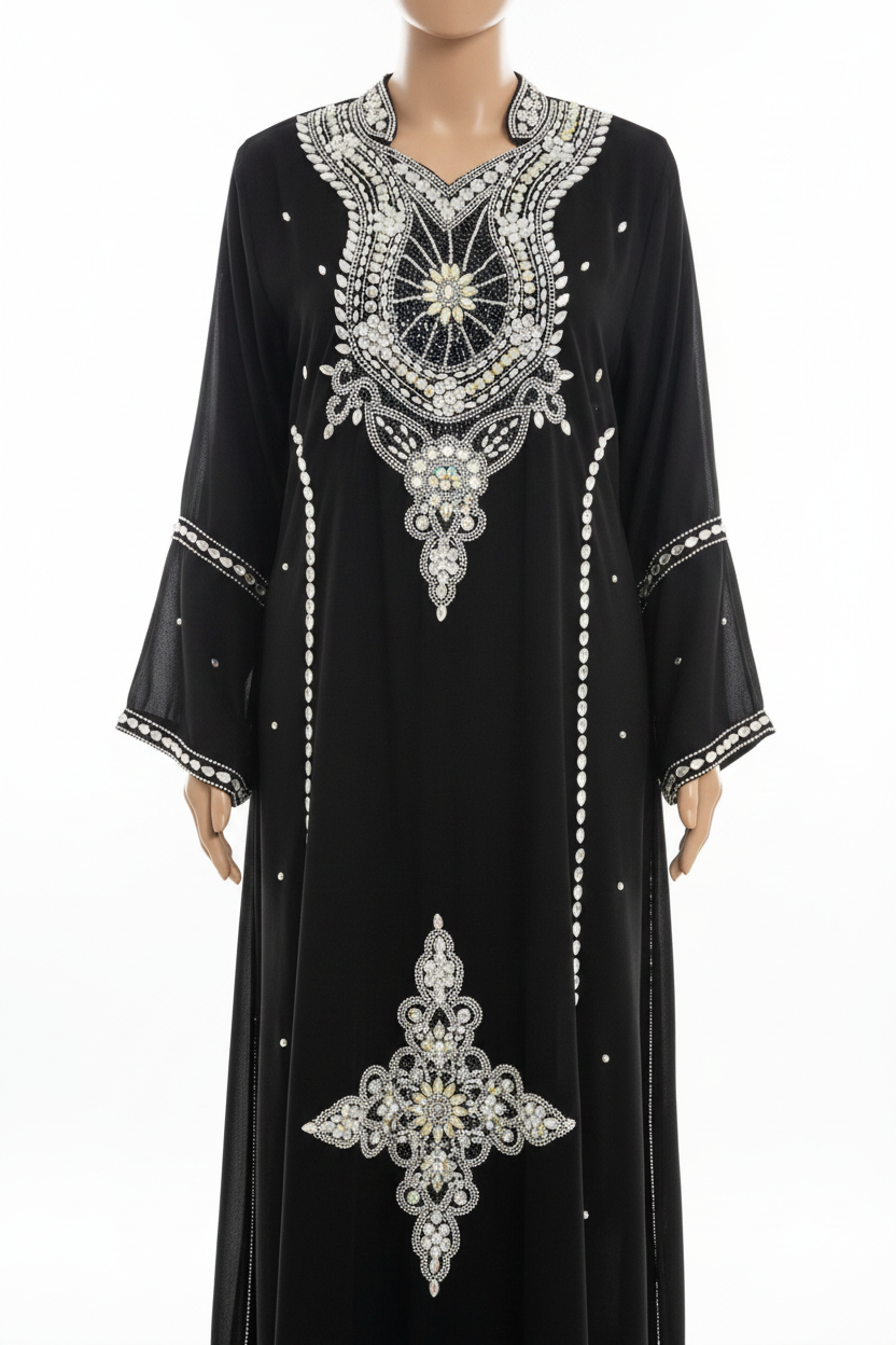 Black Beaded Abaya