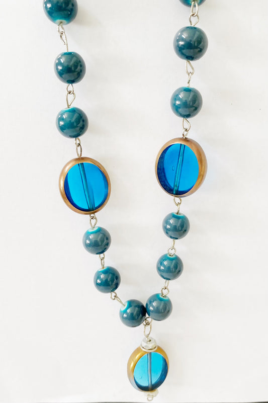 Blue Beaded Necklace - TTP