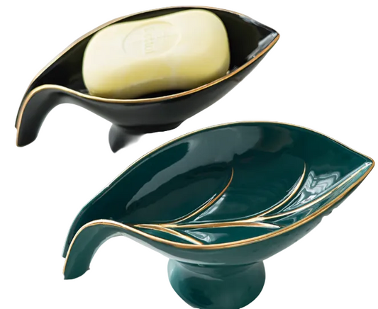 Ceramics Leaf Shape Bathroom Soap Dish - TTP