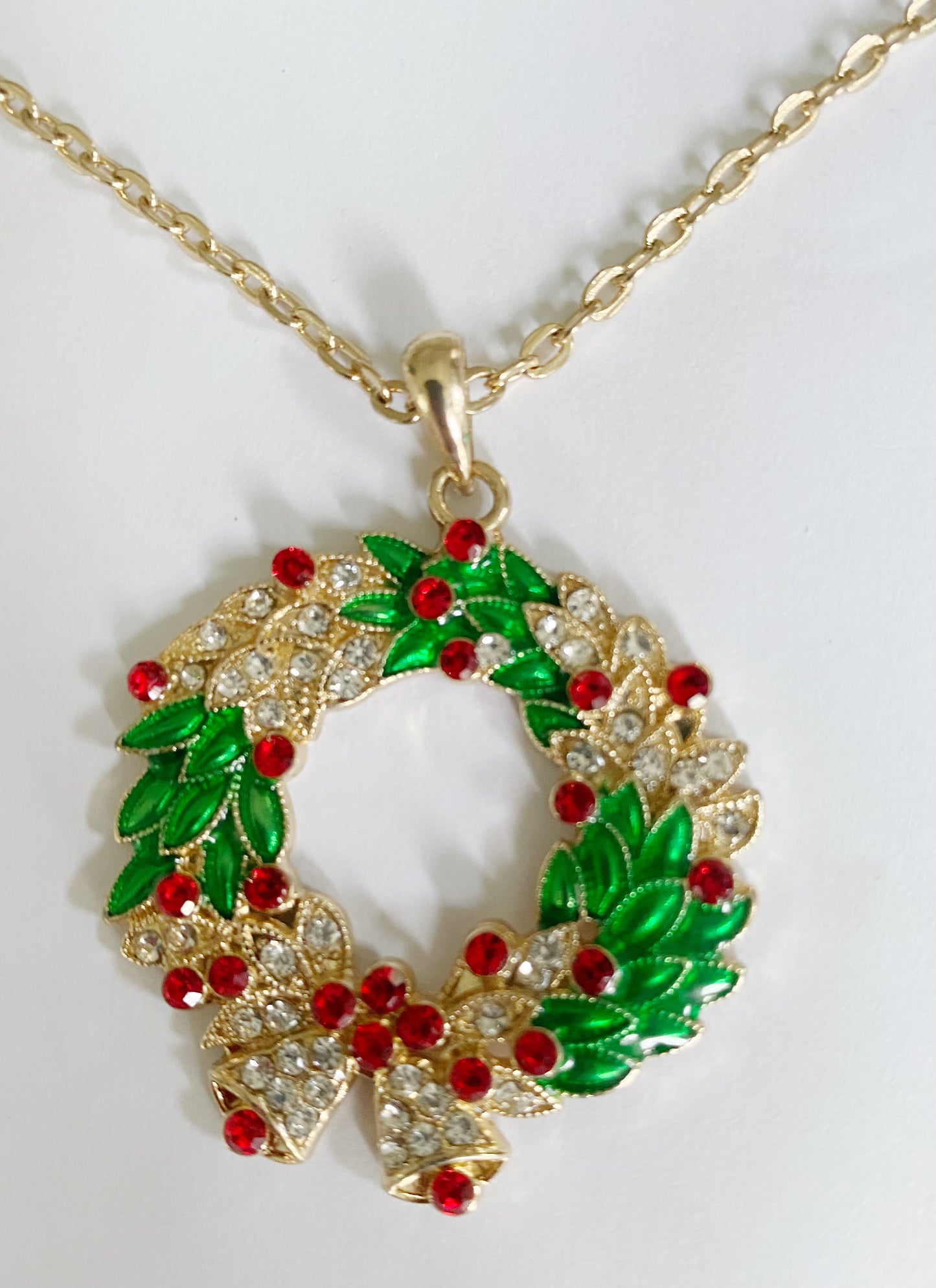 Christmas Long Wreath Pendant Necklace - TTP