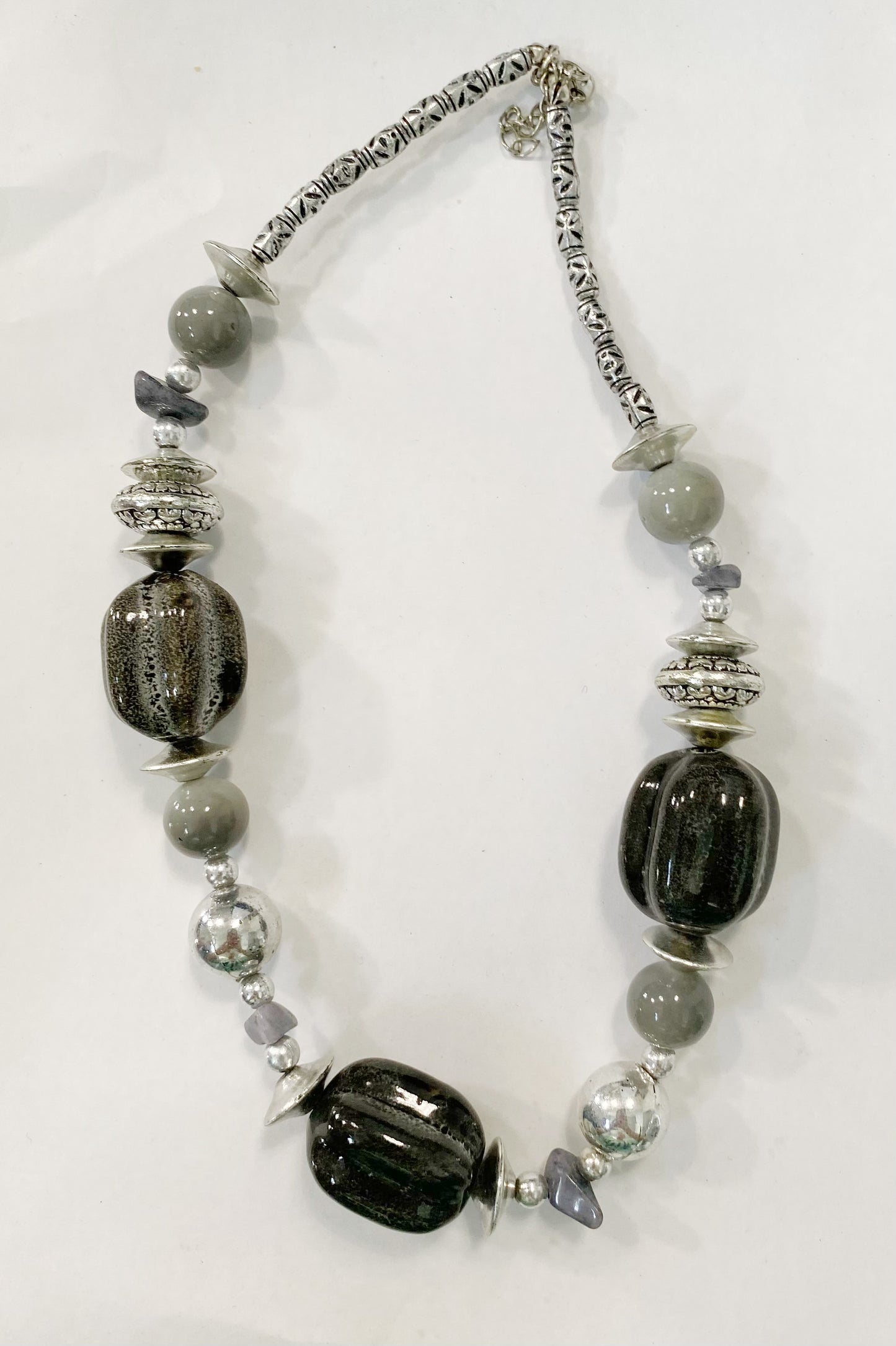 Gray Beaded Necklace - TTP
