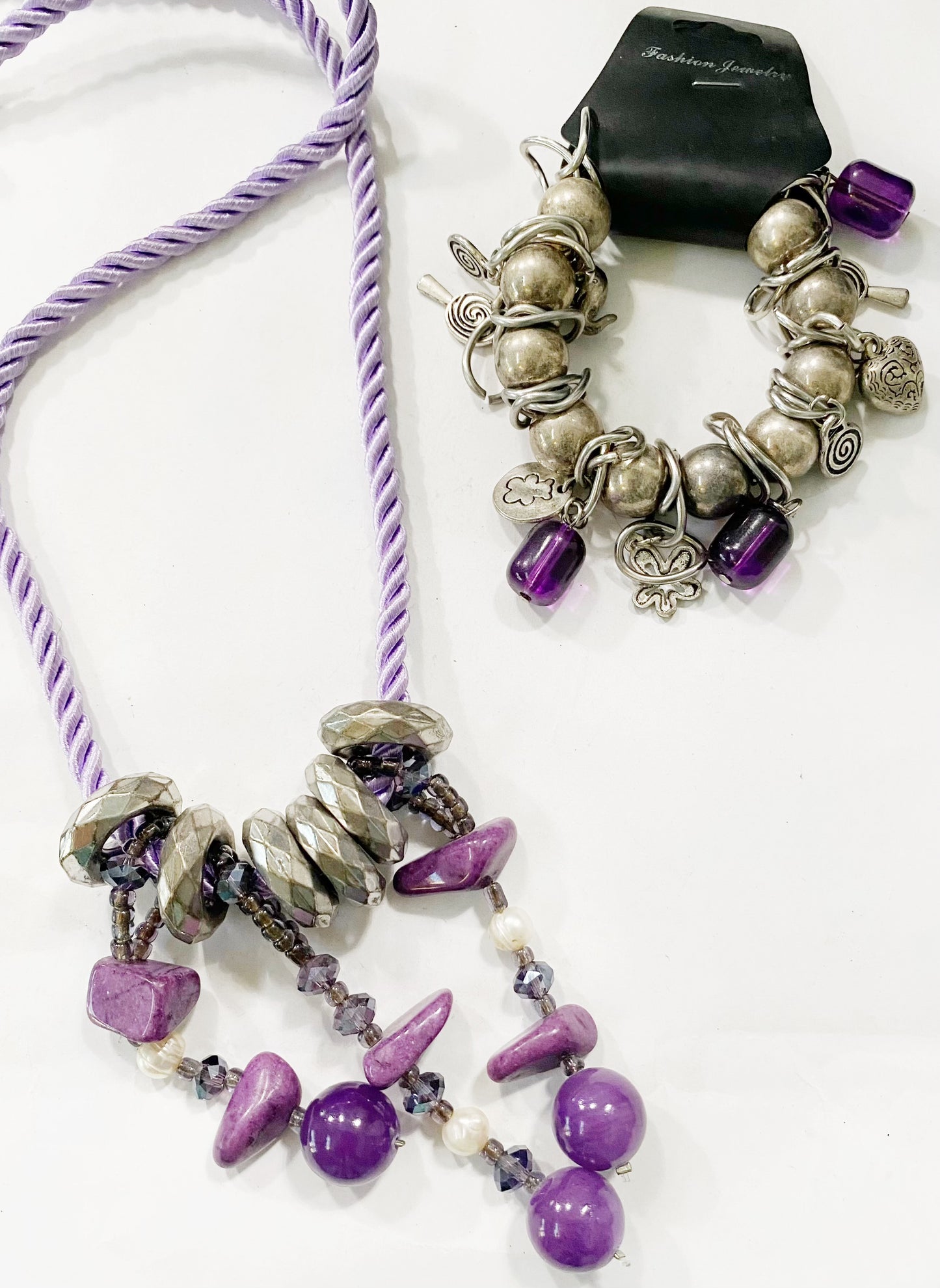 Purple Necklace & Bracelet