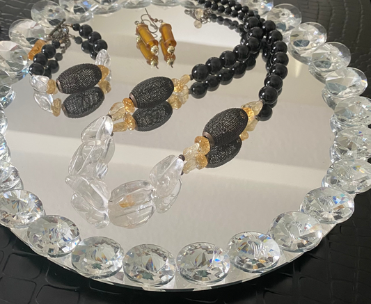 Black Tourmaline Necklace & Bracelet Set