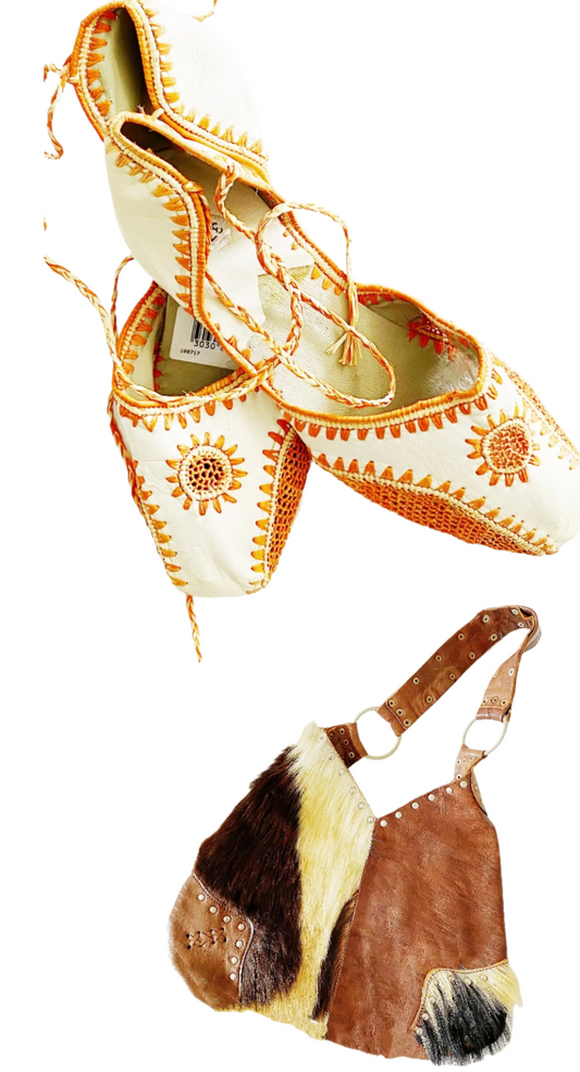 Moroccan Leather Orange Slippers