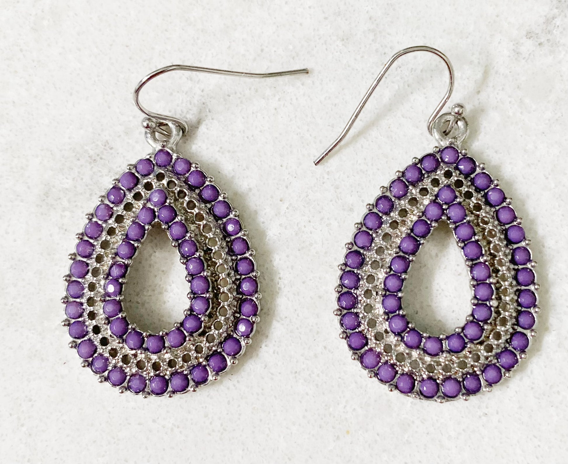 Purple Teardrop Earrings - TTP