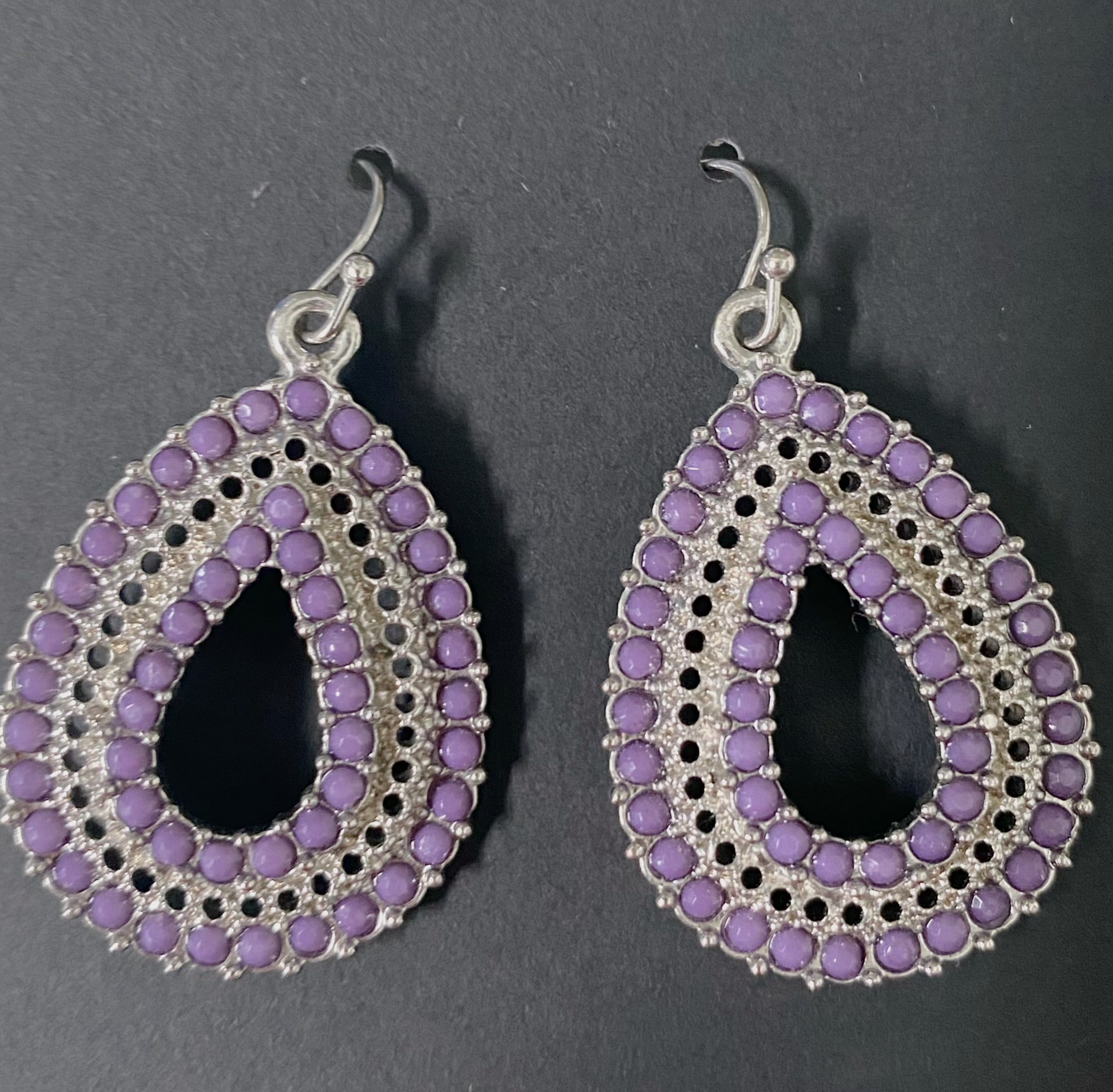 Purple Teardrop Earrings - TTP