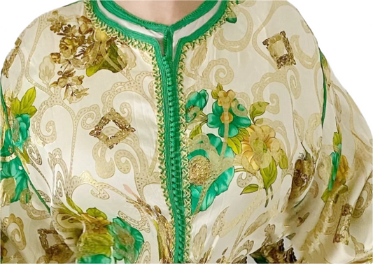 Silky Green Floral CaftanIITTP