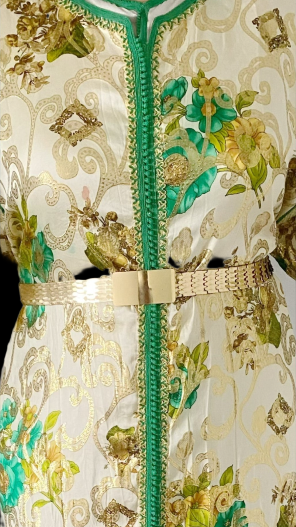 Silky Green Floral CaftanIITTP