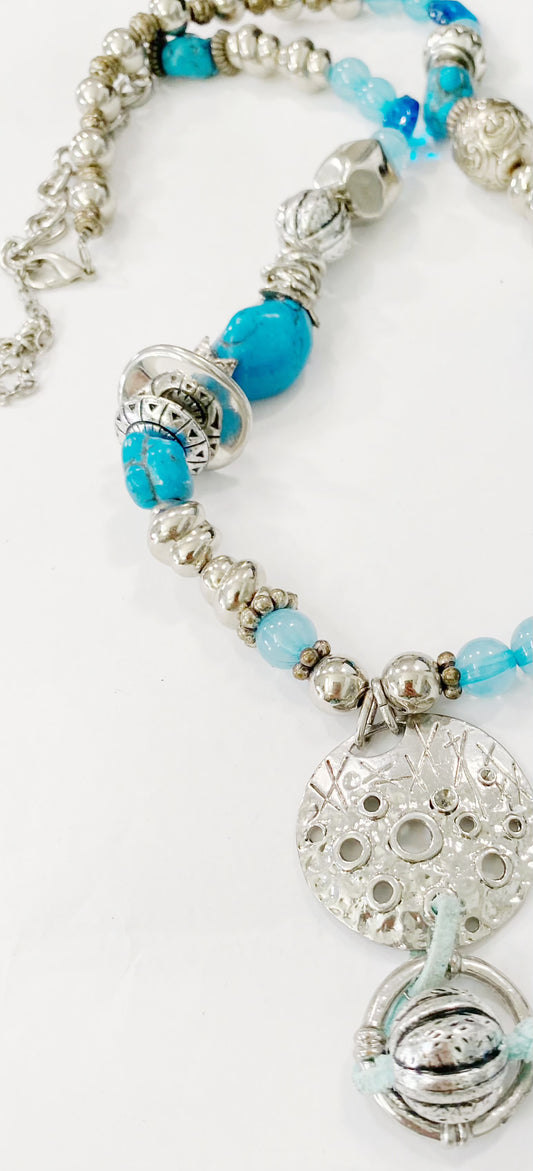 Spanish Blue Beaded Necklace - TTP