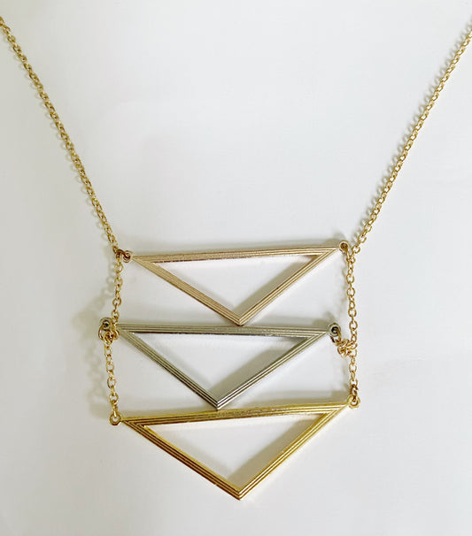 Two-Tone Triangle Necklace - TTP