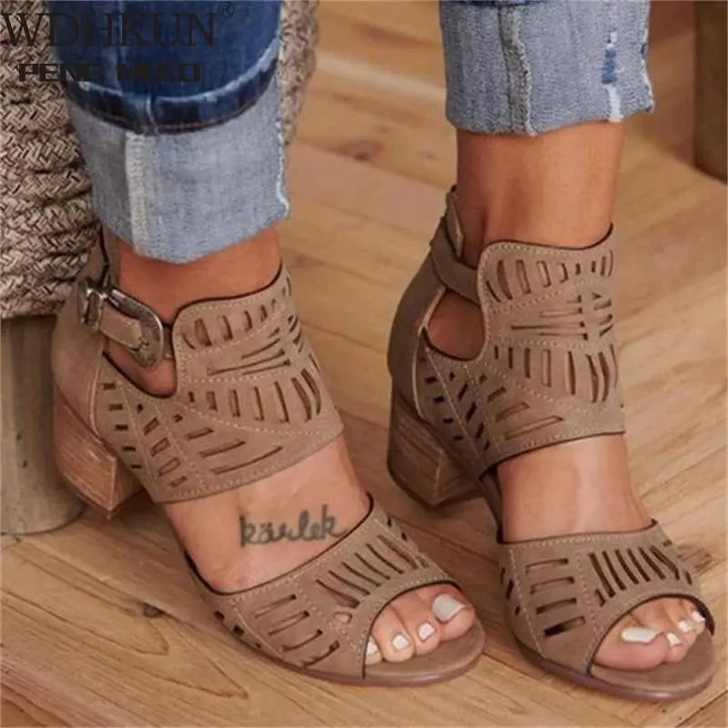 Vintage Hollow Out Sandals - TTP
