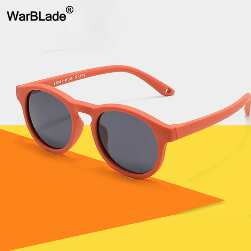 WarBlade Small Round Polarized Kids Sunglasses Silicone Flexible Safety Children Glasses 0-3 Years Boys Girls Baby Eyewear UV400 - TTP