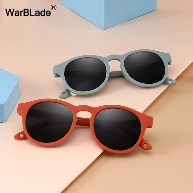 WarBlade Small Round Polarized Kids Sunglasses Silicone Flexible Safety Children Glasses 0-3 Years Boys Girls Baby Eyewear UV400 - TTP