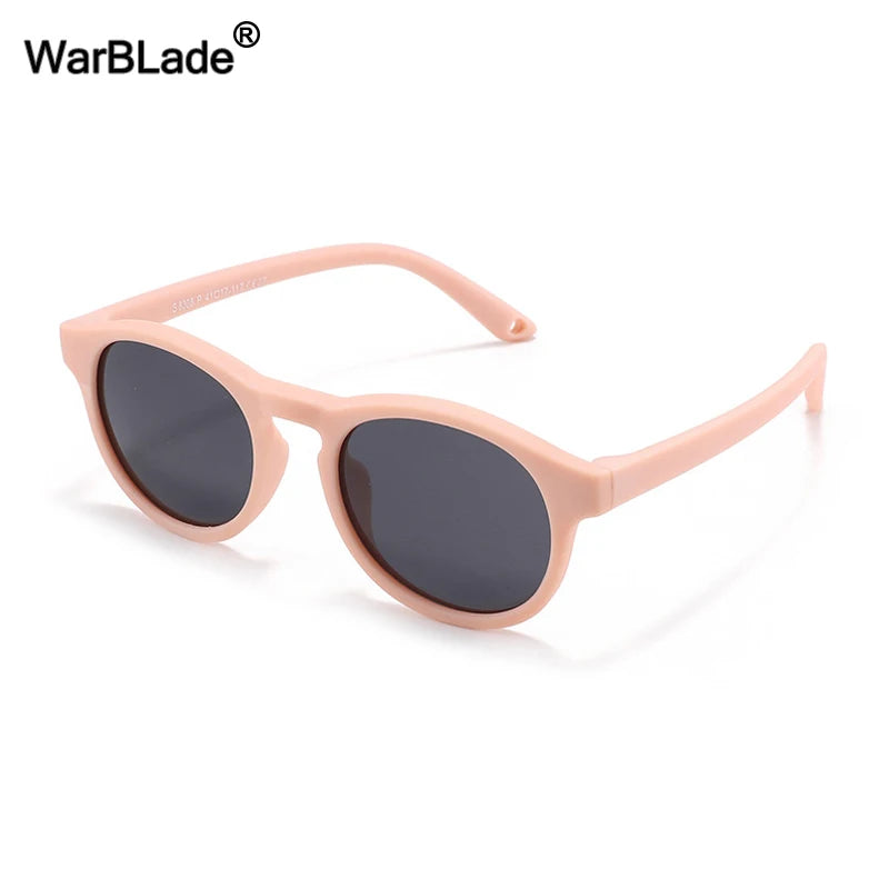 WarBlade Small Round Polarized Kids Sunglasses Silicone Flexible Safety Children Glasses 0-3 Years Boys Girls Baby Eyewear UV400 - TTP