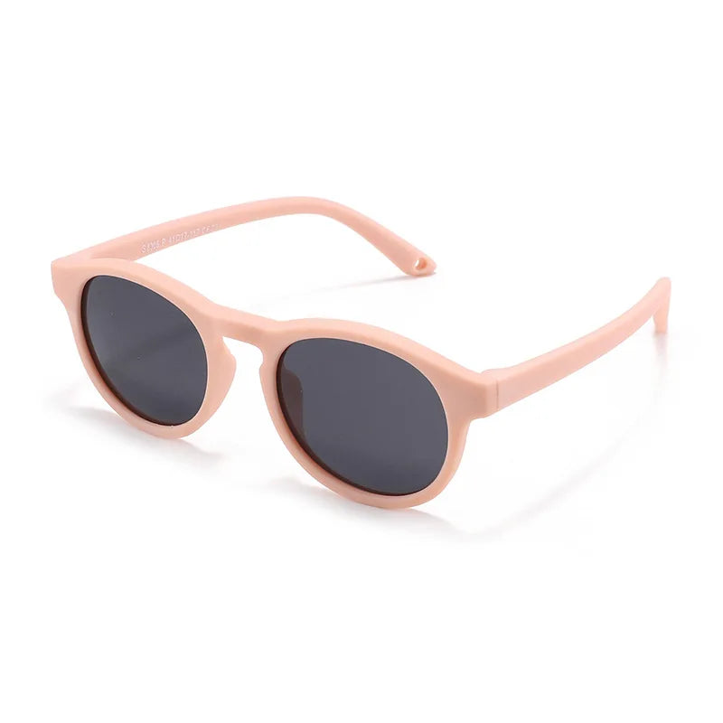 WarBlade Small Round Polarized Kids Sunglasses Silicone Flexible Safety Children Glasses 0-3 Years Boys Girls Baby Eyewear UV400 - TTP