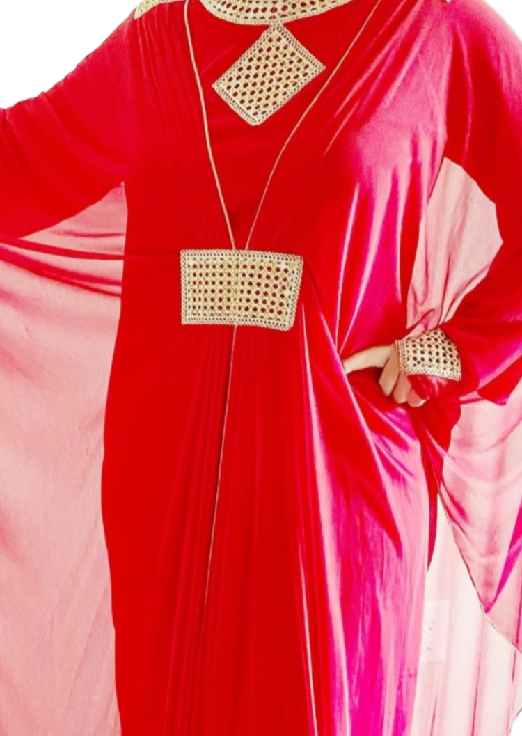 Red Qatari "Farasha" Abaya