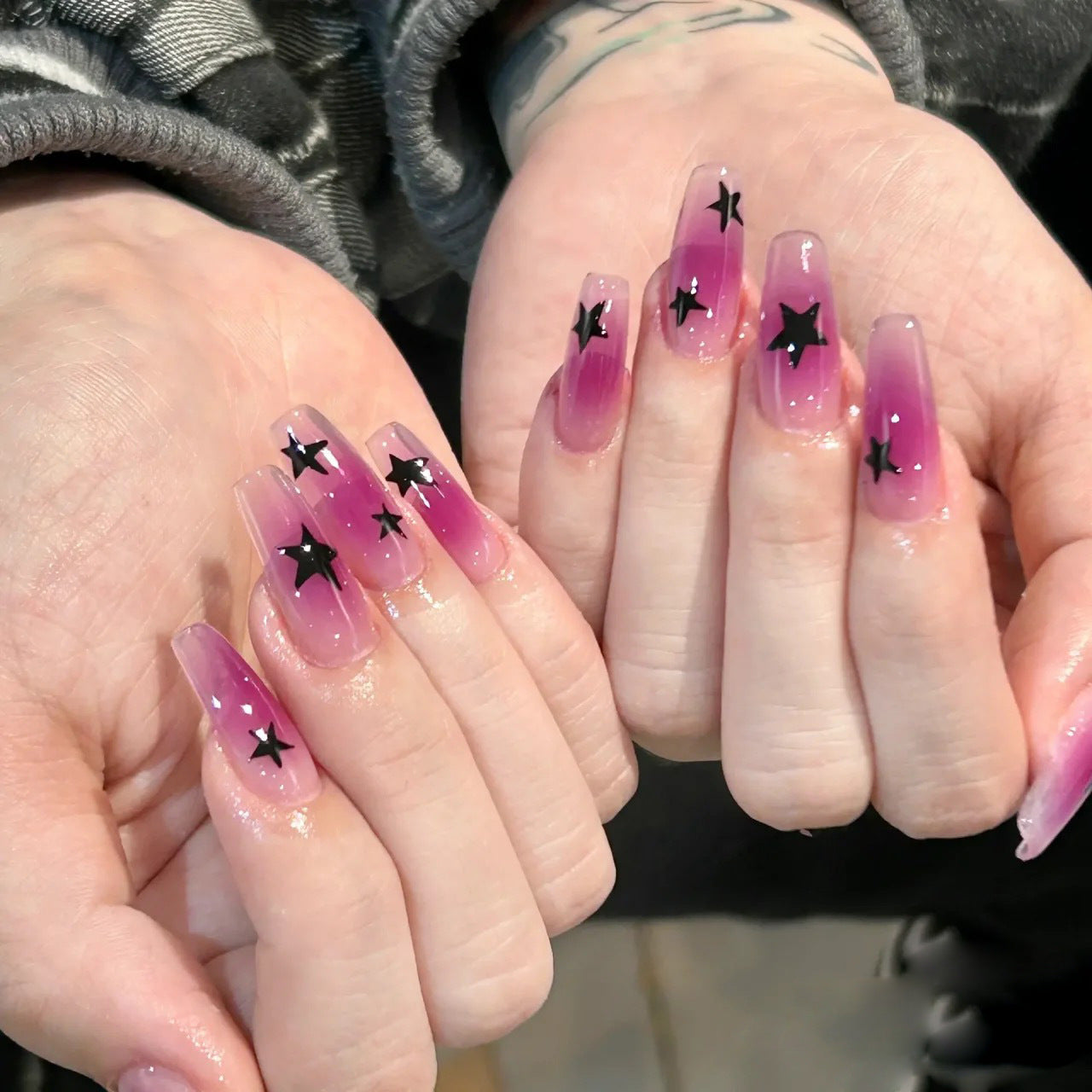 Transparent Purple Removable Nails