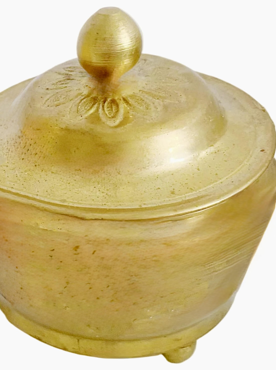 Vintage Engraved Brass Trinket Box