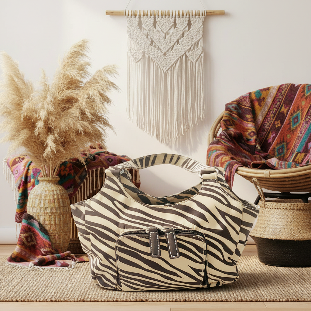 Zebra-patterned bag 